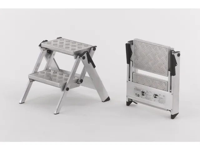 Veiligheids-Vouwtrap Aluminium Platform H 0 46M 2Treden Traanplaat