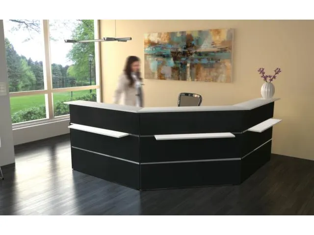 Balie Compleet 1350x1015mm Recht Fr Antraciet Bladen Wit