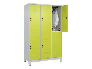 dubbeldekse locker,HxBxD 1950x1200x500mm,3x2vak.,vak B 400mm - 3