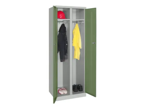 kleding-/wasgoedkast,HxBxD 1800x600x500mm,RAL7035,front RAL6011