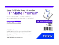 Epson 7113415, Wit, Zelfklevend printerlabel, Gestanste etiket, Waaier