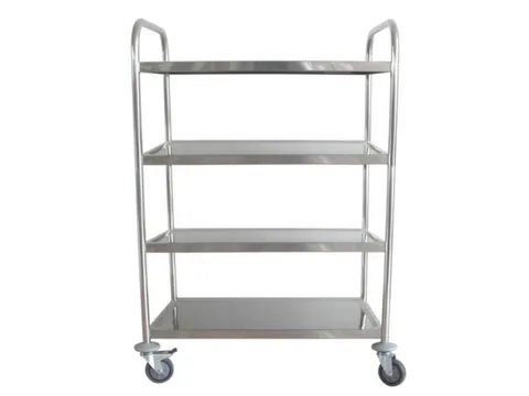 RVS serveerwagen,draagverm. 200kg,4etage(s),m. kunststof matten