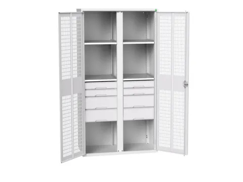 universele kast,HxBxD 2000x1050x550mm,4xStalen bodem,8lade(n)