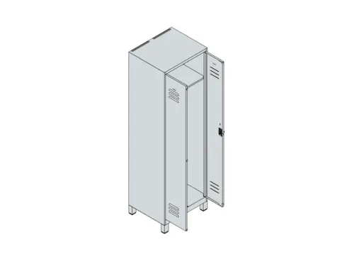 PBM-locker,HxBxD 1950x600x500mm,2vak,vak B 300mm,draaigrendel