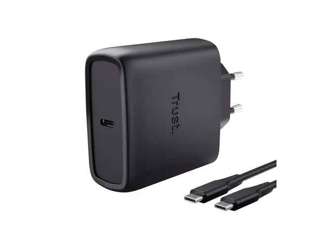 Oplader met kabel Trust Maxo 65W USB-C GaN zwart