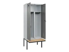 PBM-locker met bank,HxBxD 2120x800x815mm,2vak,vak B 400mm,draaigrendel