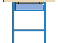 werkbank,HxBxD 845x1000x700mm,multiplexblad,RAL7035,front RAL7035