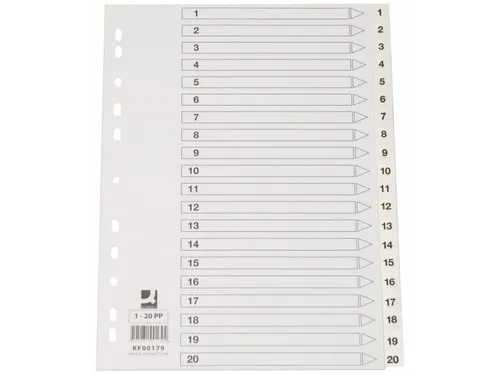 Tabbladen PP Set 1-20 Met Indexblad A4 11-Gaats Wit Personaliseerbaar