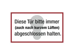 deurbord,Deze deur altijd (ook na kort luchten),folie,rood/wit/zwart