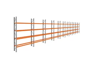 palletstelling,basis+9xaanbouw,HxBxD 4620x28100x750mm,vakl. 3000kg - 1