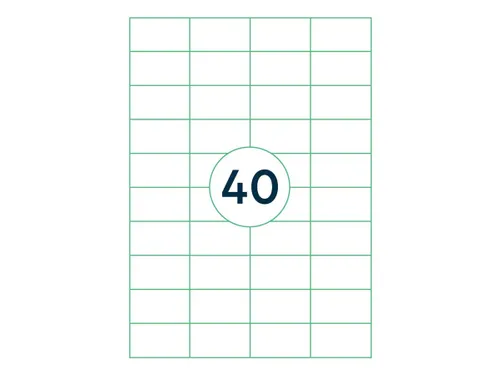 Etiketten Zelfklevend Wit 40 op A4 52.5x29.7mm 1000 Vel