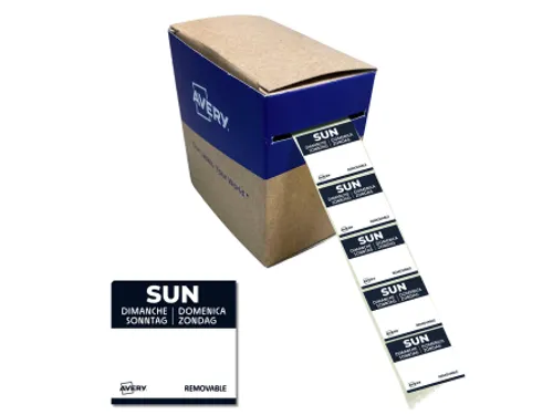 Etiket Avery HACCP zondag zwart 25x25mm 1000 stuks