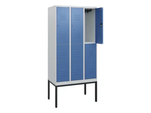 dubbeldekse locker,HxBxD 1950x900x500mm,3x2vak.,vak B 300mm,cil.-slot