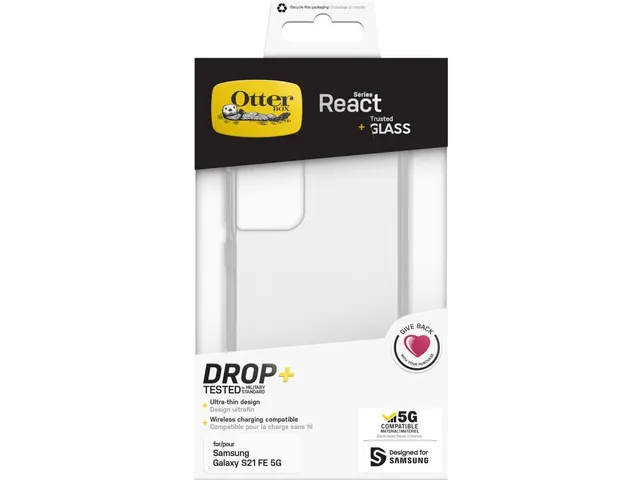 Otterbox React + Trusted Glass Samsung Galaxy S21 glashelder