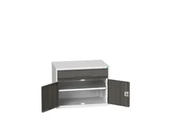 ladekast HxBxD 600x800x550mm 1lade 2deuren RAL7035 front RAL7016