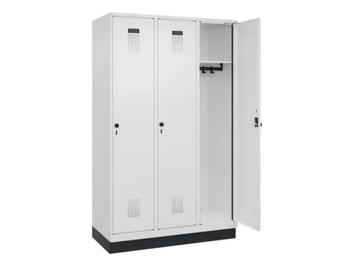 locker,HxBxD 1950x1200x500mm,3vak,vak B 400mm,draaigrendel,sokkel