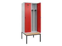 locker met bank,voor scheiding van kleding,HxBxD 2120x800x815mm,2vak