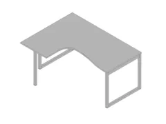 hoek-bureau,HxBxD 730x1600x1200mm,blad grijs,verdieping links