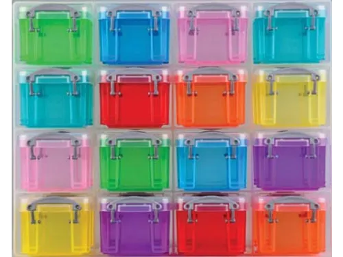 Muurkubus met 16 Opbergdozen 0,14 Liter Transparant Assortiment