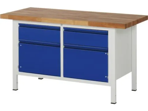 werkbank,RAL 7035/RAL 5010,HxBxD 840-1040x1500x700mm,beukblad