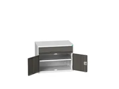 ladekast HxBxD 600x800x550mm 1lade 2deuren RAL7035 front RAL7016