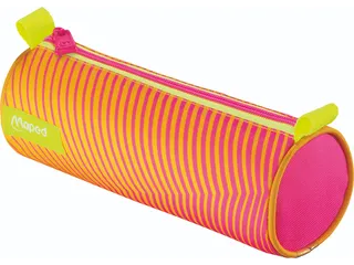 Maped Etui rond met nylon rits NEON kleuren oranje/roze - 2