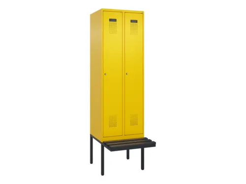 locker met bank,voor scheiding van kleding,HxBxD 2120x600x815mm,2vak