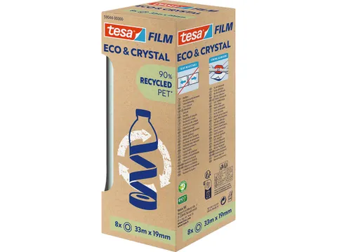 Tesa Eco+Crystal Plakfolie Transparant 19mmX33M 8 Stuks