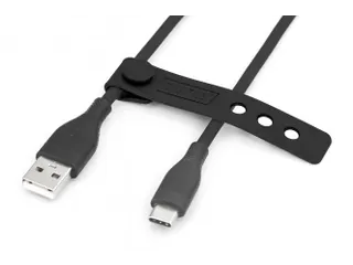 USB-C siliconen oplaadkabel USB-A USB-C 0,5m USB 2.0 60W zwart - 3