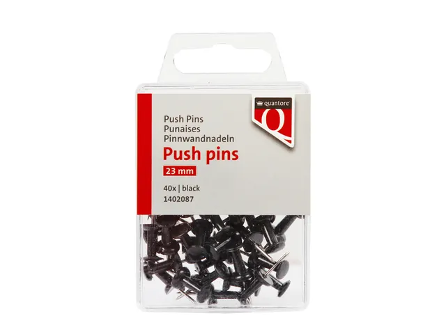 Push pins Quantore 40 stuks zwart