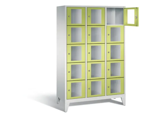 Lockerkast 1850x1200x500mm 3x5 vakken Cilinderslot Poten, RDS1108060