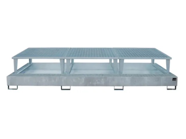 opvangbak,v. 3xIBC,opvangvol. 1000l,HxBxD 780x3850x1460mm