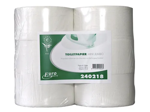 Toiletpapier 240218 Mini Jumbo Recycled Wit 2-Laags 12 rollen