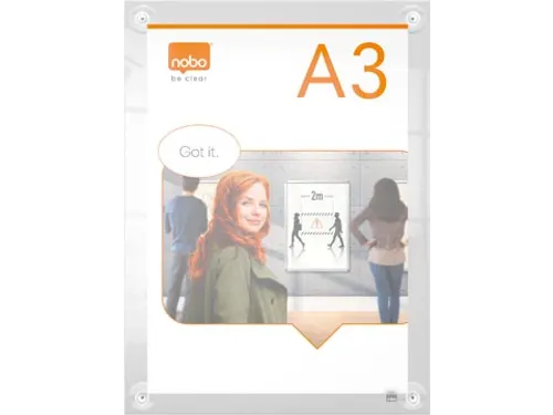 Premium Plus verplaatsbaar acryl informatiebord, wandgemonteerd, ft A3