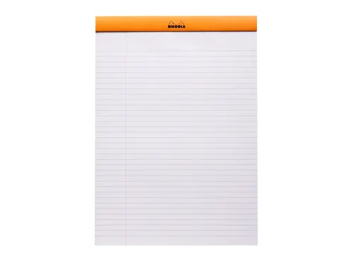 Schrijfblok Rhodia A4 lijn 80 vel 80gr oranje