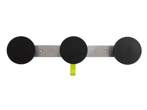 PMS3 wandkapstok zilvergrijs / zwart dubbele capaciteit