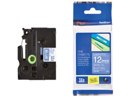 Labeltape Brother P-touch TZe-535 standaard 12mm wit op blauw