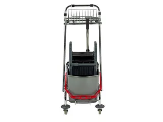 dweilwagen,HxBxD 1000x410x930mm,emmer 2x17l ROOD/BLAUW,mopwringer - 5