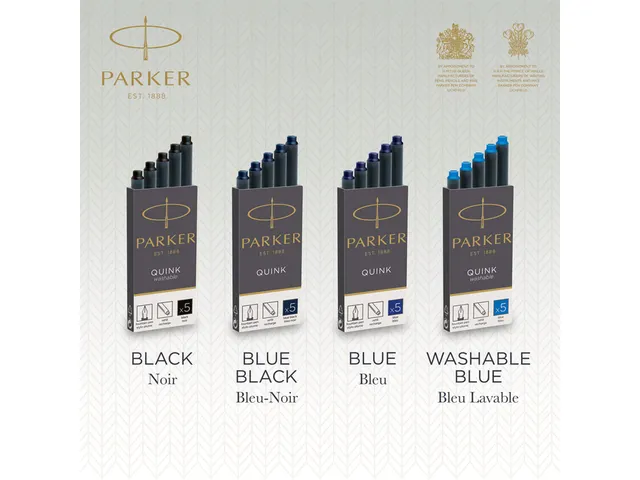 Inktpatroon Parker Quink zwart blister à 10 stuks
