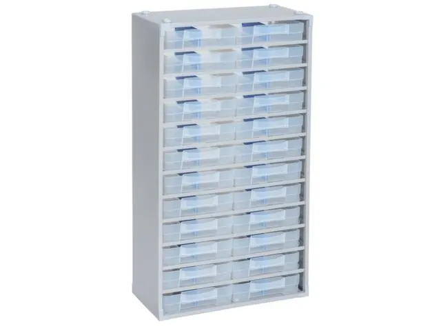 Magazijnkast,HxBxD 565x300x140mm,24lade(n),laden transparant