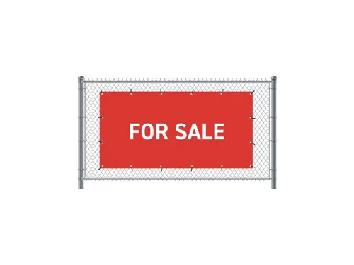 Hekwerkbanner 200x100 cm Rood met Engelse Print FOR SALE