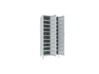 Vakken-/sorteerkast 1850x770x500 2x10vakken Poten Cilinderslot Ral7035 - 3