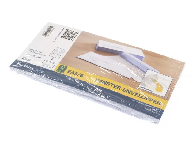 dienstenvelop venster links Raadhuis 110x220mm DL (EA5/6) wit strip