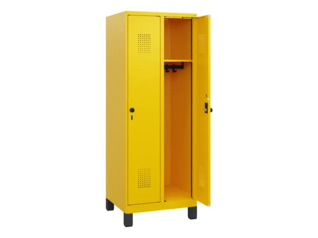 schoollocker,HxBxD 1630x600x500mm,2vak,vak B 300mm,draaigrendel,voeten
