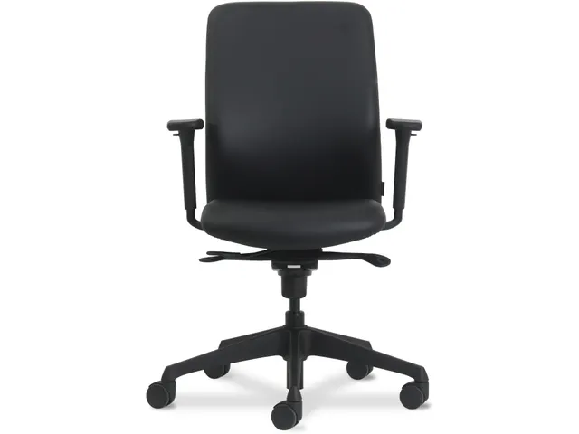 Bureaustoel NEN-EN 1335 Zwart Coupon Leder Zwart