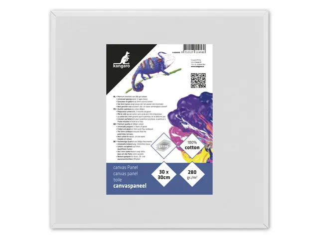 Canvaspaneel Kangaro 30x30 cm set 5 stuks 3mm board 280gr katoen 3x pr