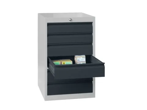 ladekast 800x715x600mm 6laden cilinderslot RAL7035 front RAL7016