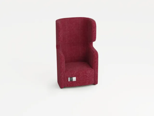 fauteuil,1 sièges,insonorisant,tissu rouge,HxlxP 1330x860x760mm