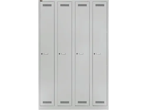 garderobekast,HxBxD 1850x1200x500mm,4vak,cil.-slot,romp lichtgrijs