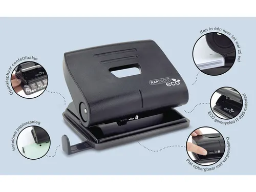 2-gaats perforator ECO 20 vellen zwart